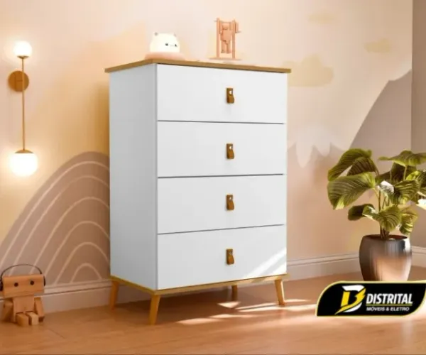 Cômoda Jujuba infantil 4 Gavetas Novo