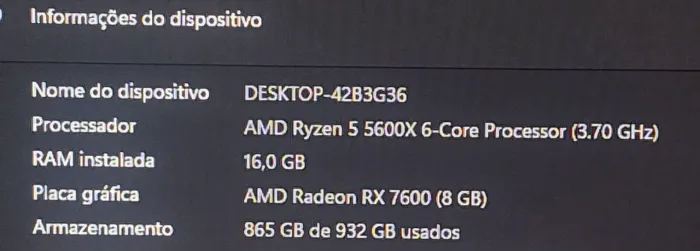 Pc Gamer RX 7600 + 5 5600x