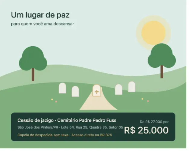 CESSÃO DE JAZIGO - Cemitério Padre Pedro Fuss (São José dos Pinhais/PR)