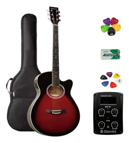 Violão giannini mini jumbo eletroacustico aço