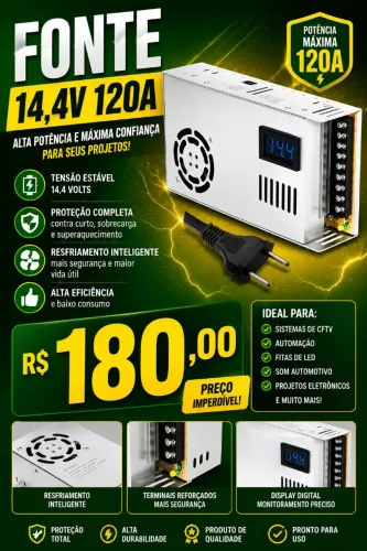 Fonte Chaveada 14,4V  120A