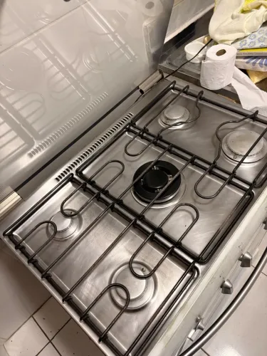 Fogão GE Deluxe 5 Bocas Inox com Forno Ampliável