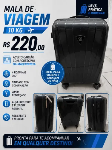 Mala de viagem 10kg - Aceito cartão