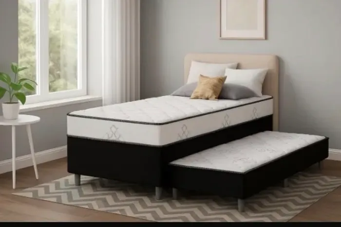 Cama box solteiro Com auxiliar 