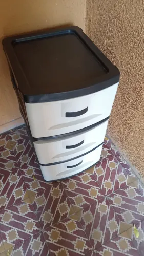 Gaveteiro grande big de plástico duro 3 gavetas