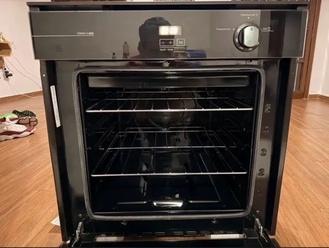 Brastemp forno de Embutir a Gás 78 Litros Preto com Grill e Timer Touch