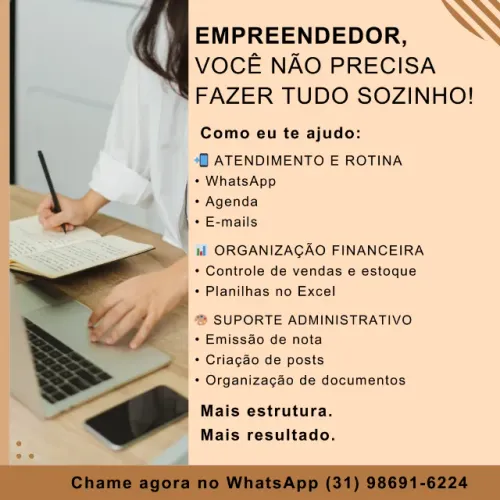 Suporte Administrativo, Compras e Planilhas para empresas.