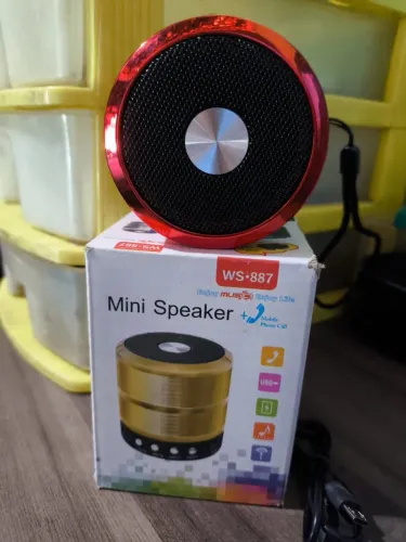 Mini Caixa de Som Bluetooth WS-887 Vermelha