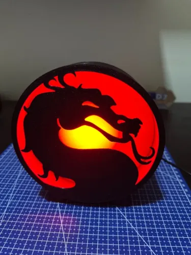 Luminária Temática Geek Dragão Mortal Kombat LED USB Quarto Setup Gamer