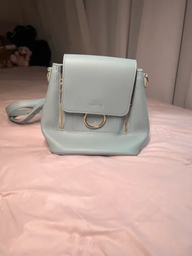 Bolsa mochilinha courino azul