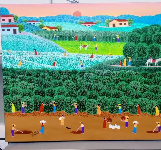 Robson barros tema colheita de café na fazenda medida 50x40