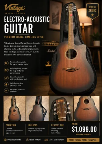 VIOLÃO VINTAGE + CASE INCLUSO