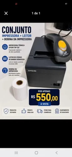 Vendo kit completo, Impressora, Leitor de código de barra, Bobinas