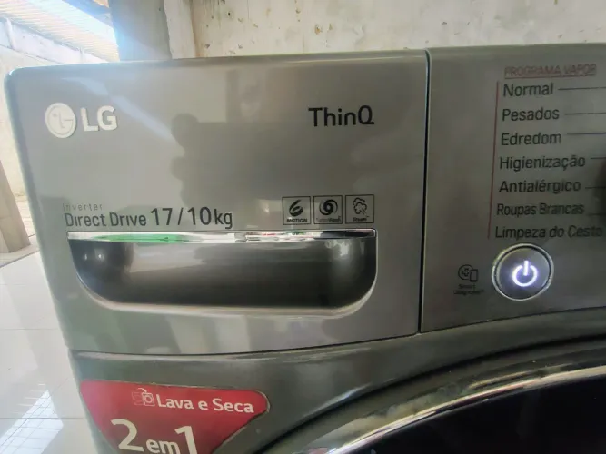 Lava&seca LG 17kg lavagem/10 de secagem seminova