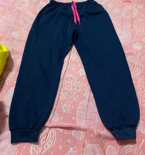 Calça de moletom infantil azul - Tamanho 8 anos 
