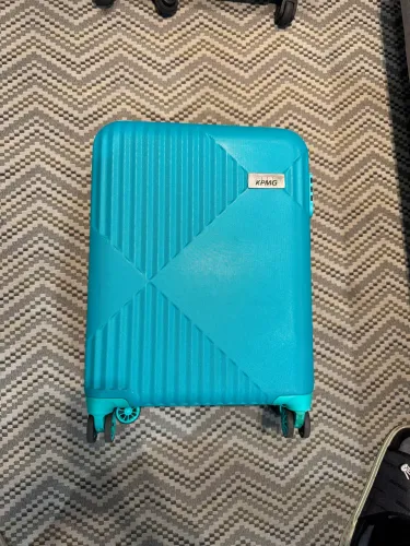 Mala De Viagem Bordo Pequena Turquesa Rodas 360 Saida Usb E Cadeado