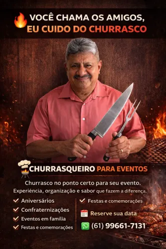 Churrasqueiro profissional para seu evento