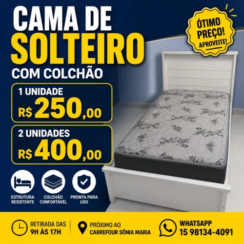 Cama de solteiro com colchão 