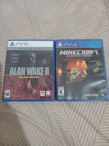 Jogos ps4 ps5: minecraft e alan wake 2