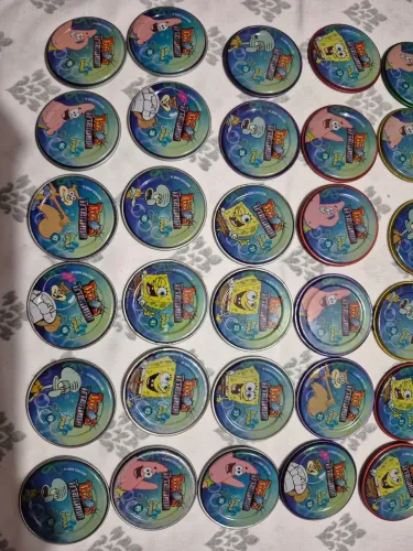 Coleção Tazos metalicos Bob Esponja 2004