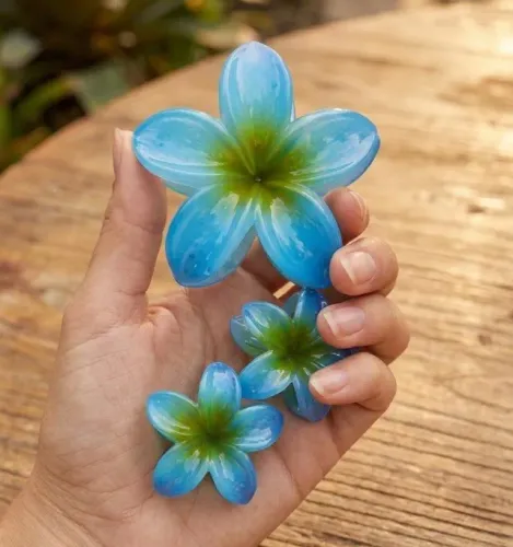 presilha kit 3 piranha prendedor cabelo petalas flor moda tendencia cor azul