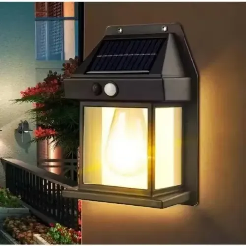 Luminária Solar Led Arandela Vintage Sensor de Presença