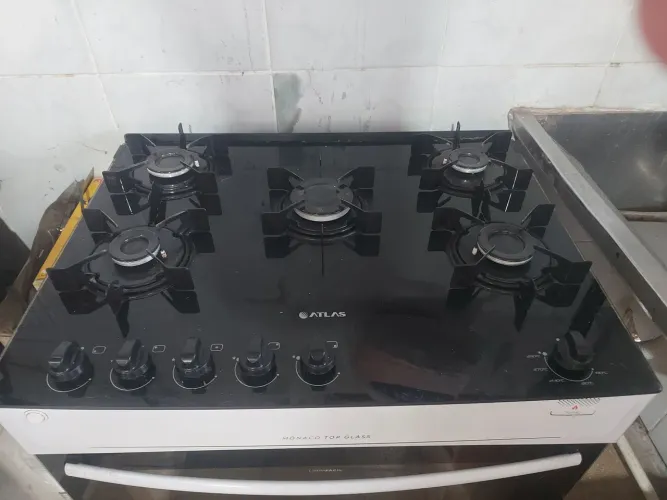 Fogao Atlas Mônaco Top Glass 5 bocas branco