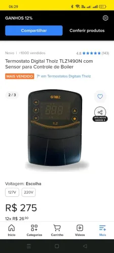 Controlador de temperatura tholls