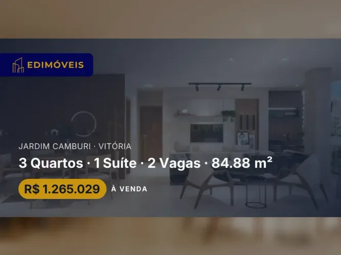 Jardim Camburi| Apartamento 3 quartos com suíte, ideal para famílias e investidores