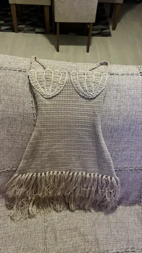 Soleia Vestido Curto Justo com Alças Finas, Bainha com Borla Shein