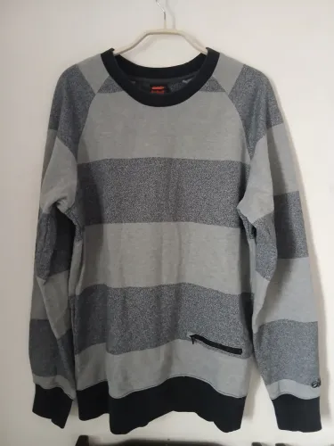 Moletom vintage Nike 6.0 Striped Grey 2010 usado poucas vezes M