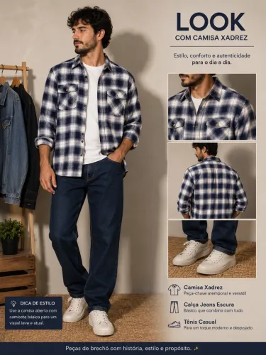 Camisa xadrez masculina 