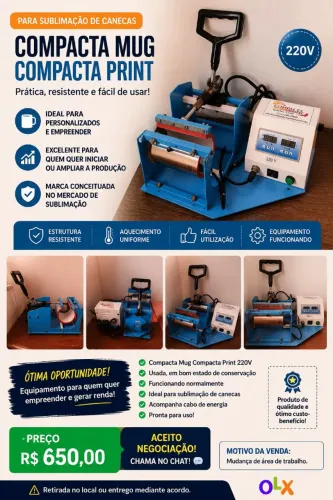 Compacta Mug Compacta Print 220V ? Prensa para Canecas