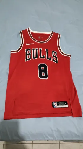 Regata NBA Chicago Bulls , número 8 , Lavine , tamanho M , vermelha , Nike basquete