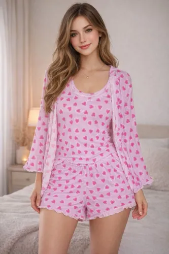 CONJUNTO PIJAMA FEMININO 3 PEÇAS - CONFORTO, CHARME E DELICADEZA ?