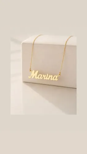 Colar Personalizado Nome 6 Letras Ouro 18k