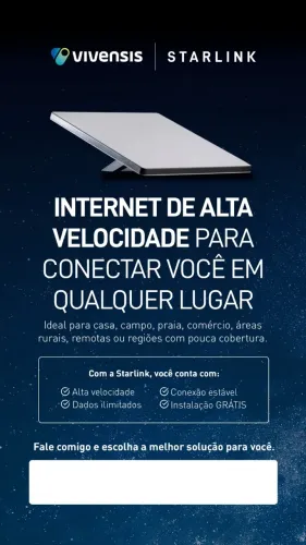 Antena starlink internet via satélite