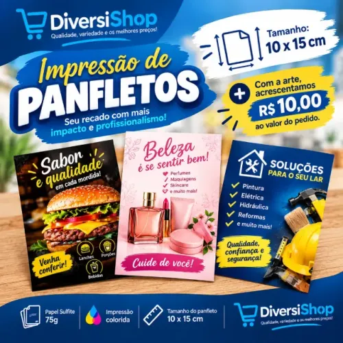 Kit 100 Panfletos Personalizados