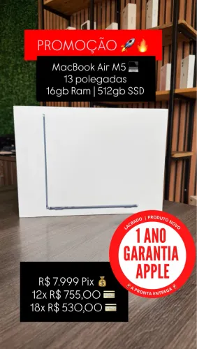 MacBook Air M5 - Novo, Lacrado - Loja Física