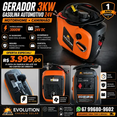 Gerador Automotivo 24v a gasolina