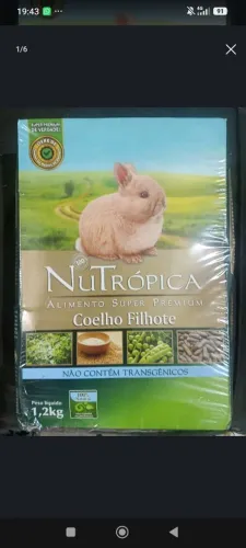 Ração para coelhos filhote Nutrópica alimentos super premium.super