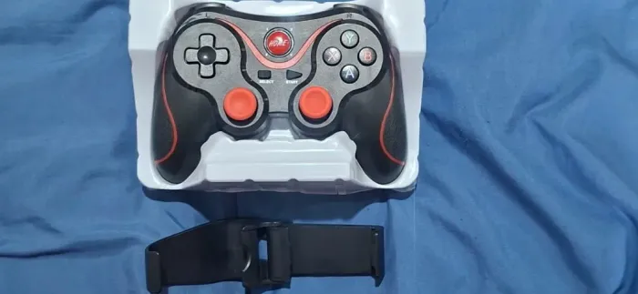Controle gamepad joystick sem fio bluetooth com suporte para celular
