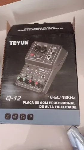 Teyun Q12 Interface De Áudio Usb Placa de Som Profissional