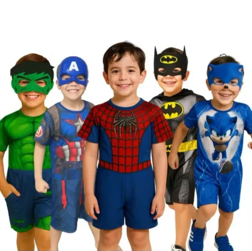 FANTASIAS INFANTIL DIVERSOS PERSONAGEM MENINO E MENINA