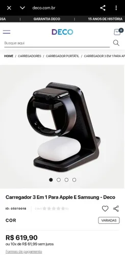 Carregador 3 in 1 para apple e Samsung 