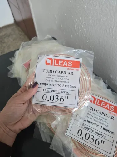TUBO CAPILAR DE COBRE 3M - 0,036 (LOTE COM 98 UNIDADES) LEIA A DESCRIÇÃO