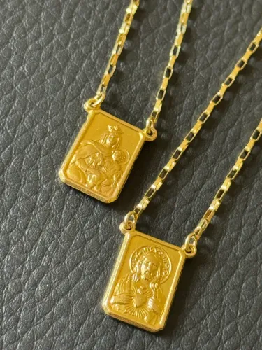 Corrente de ouro 18k escapulário