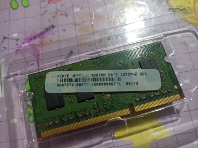 Memória RAM Notebook 2GB DDR3 1333MHz SMART - Funcionando