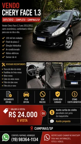 Chery Face 1.3 16v/1.3 16V Flex.mec. 2012