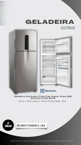 Geladeira Electrolux Frost Free Duplex Prata<br>480L Efficient IT7OS Bivolt